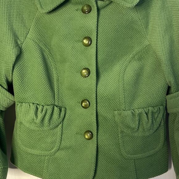 Vintage Style Etcetera Women's Olive Green Bell Sleeve Cropped Jacket | Size 6 - Picture 4 of 8